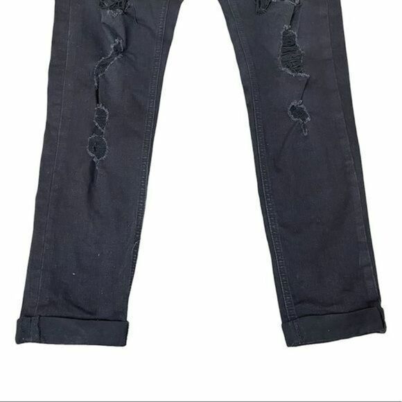 Enjean Jeans Black Size 11 Destroyed Cuffed Ankle - Picture 6 of 12